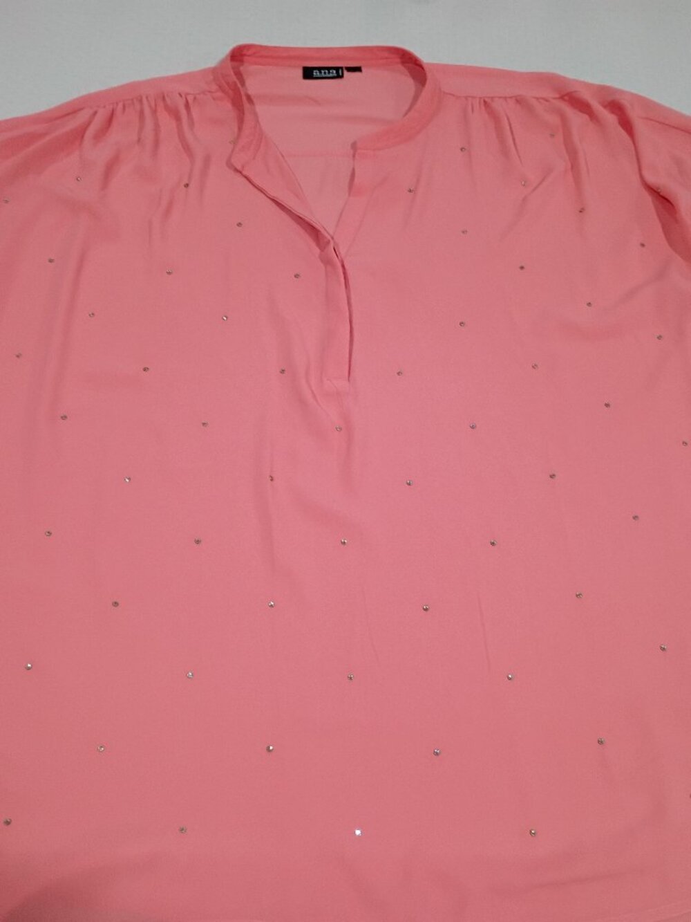 Ana plus size semi sheer blouse with sequin detail